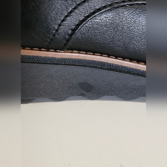 Clarks SHARON RAE Lace Up Black Leather Wedge Comfort Oxford Shoes Women's 9.5 - Picture 12 of 16